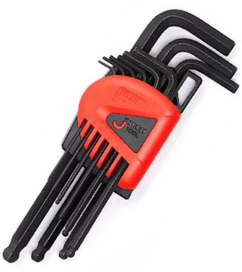 JeTech BM-B9 gömbvégű imbuszkulcs készlet, feketített, max. 183 mm, 9 részes termék fő termékképe